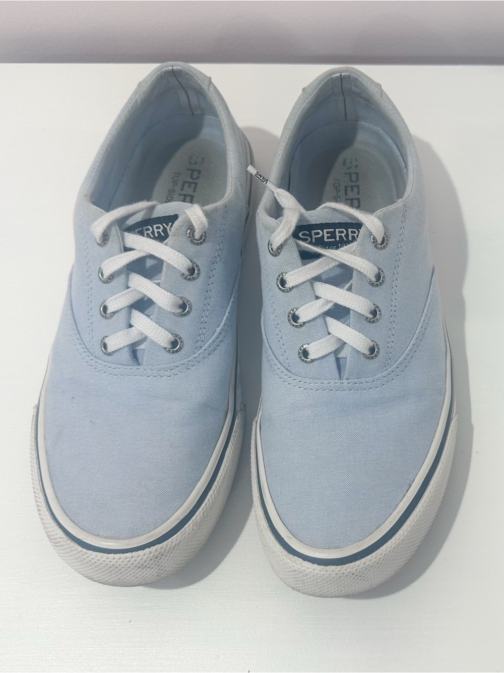 Sperry Men’s Light Blue Canvas Lace-Up Sneakers size 9.5